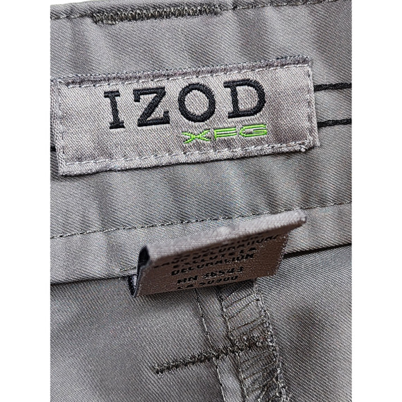 IZOD Golf Shorts Mens Size 36 Gray XFG Chino Flat Pockets Belt Loops Summer - Picture 3 of 16